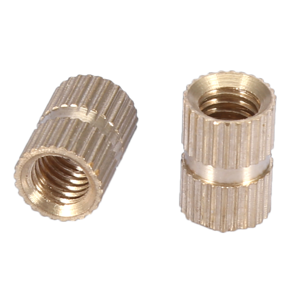 10 Stück M6 Messing-zylinder-rändel-rundmuttern Mit Eingegossenem Einsatz (m612l8,3mm)