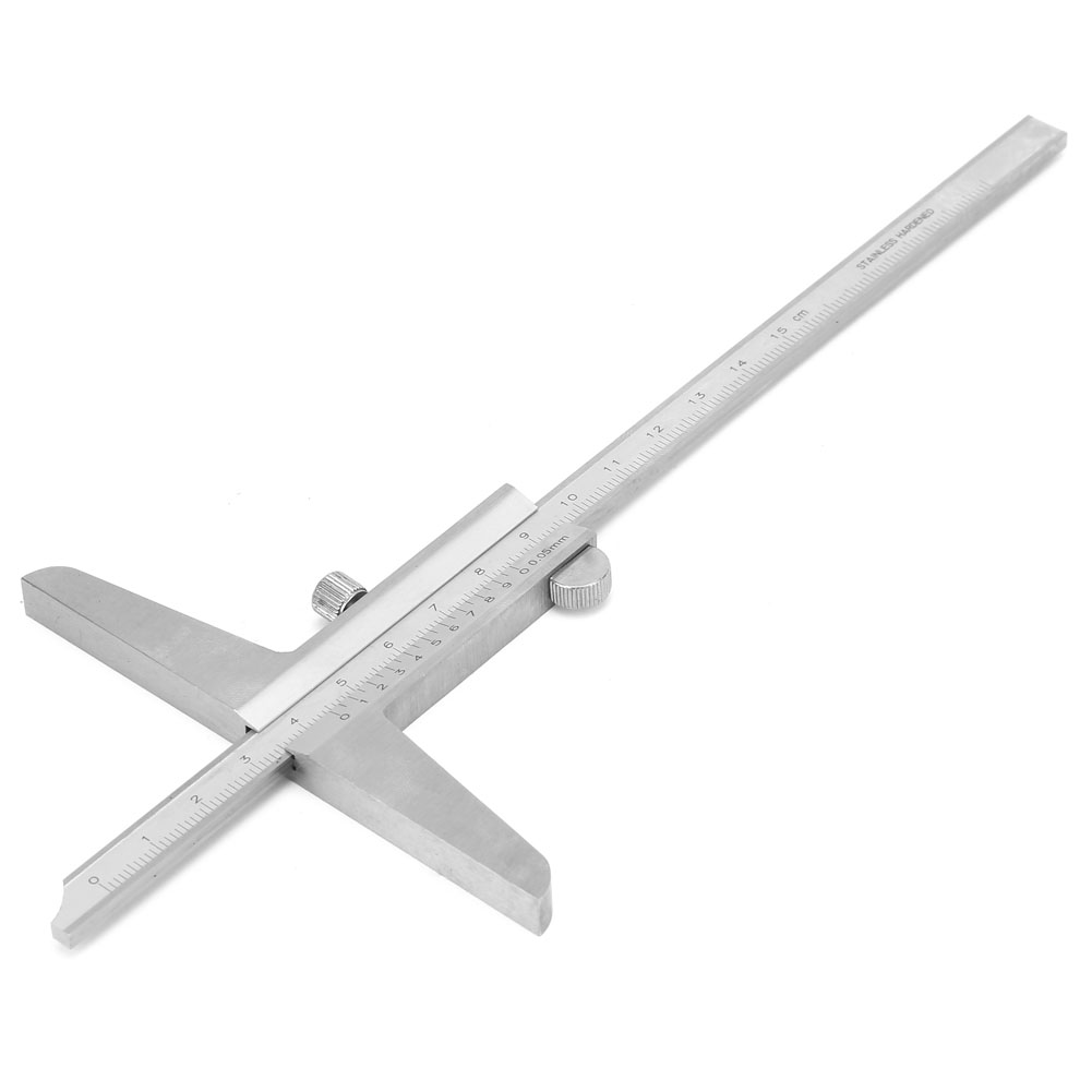 1 Stück Hochpräziser Tiefenmessschieber Aus Edelstahl Für Maschinelle Bearbeitung (0150 Mm)