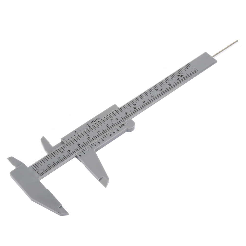 150 Mm Hochpräziser Kunststoff-doppellineal-messschieber 0,5 Mm (grau)