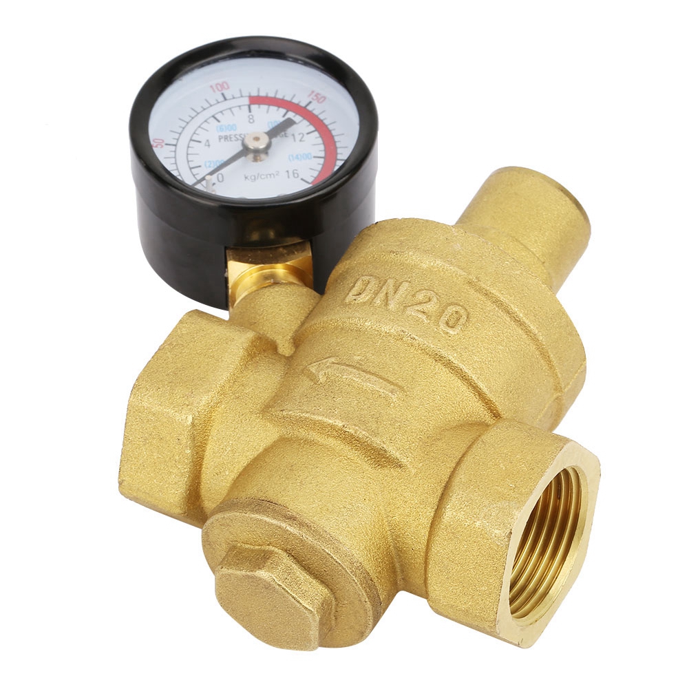 Dn20 Einstellbarer Messing-wasserdruckregler Mit Manometer