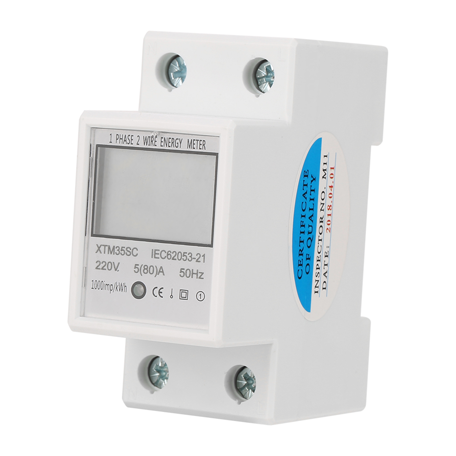 220 V 5 (80) A Digitaler 1-phasen-2-draht-2p-din-schienen-stromzähler, Elektronischer Kwh-zähler