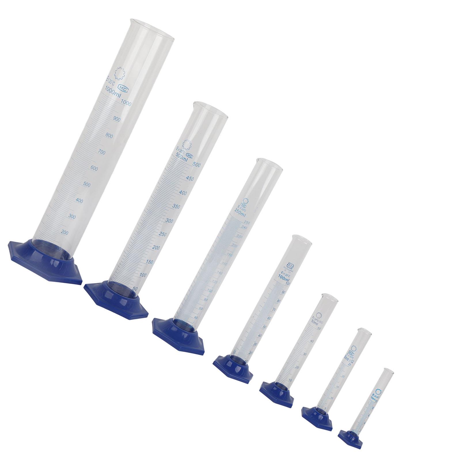 7-teiliges Experimentier-messzylinder-set Aus Borosilikatglas, Messzylinder, Laborutensilien