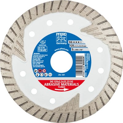 Pferd - Diamant-Trennscheibe dg 125x2,2x22,23 mm sg z. Trennen v. Stein/Beton,hohe Schnittqualität