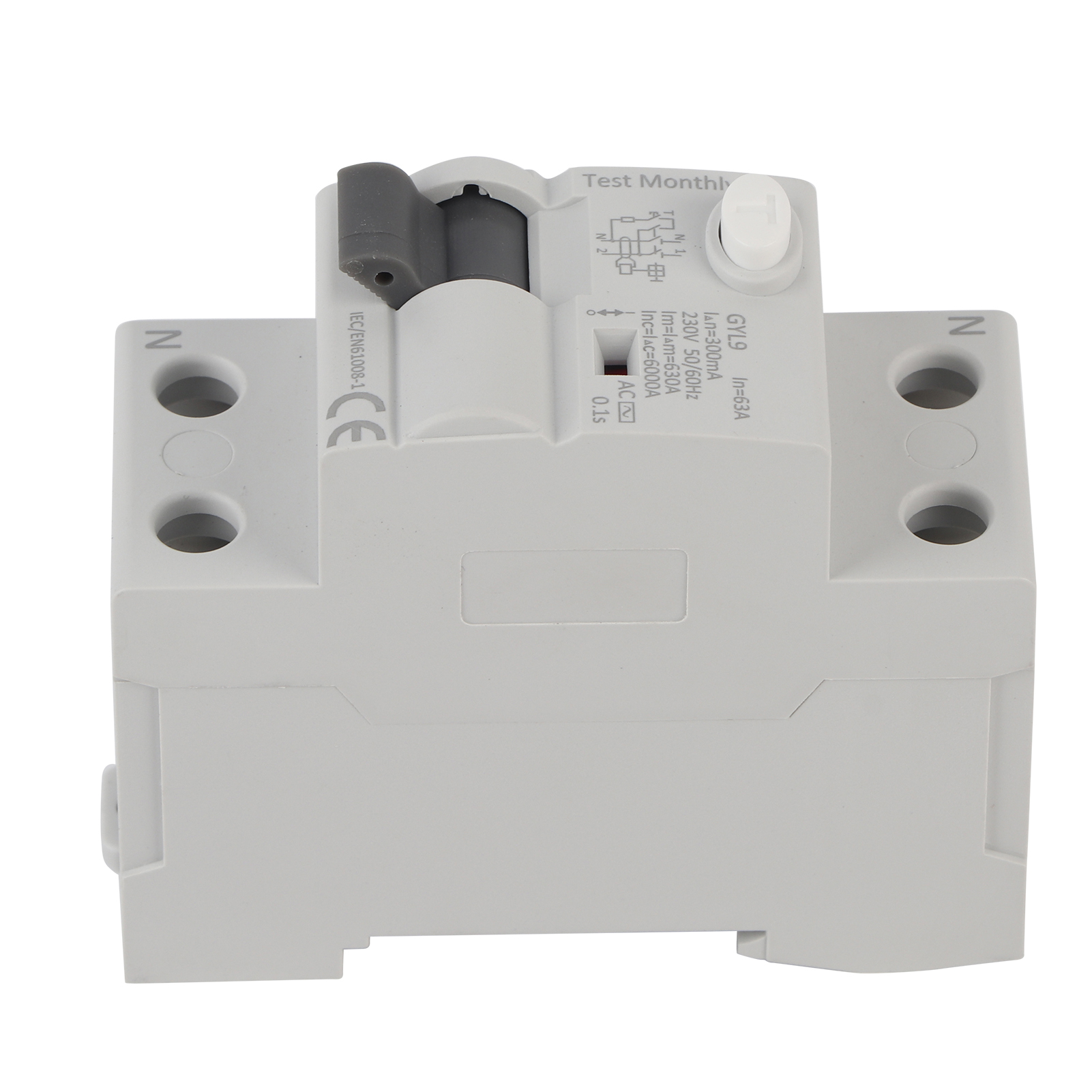 Gyl9 Leitungsschutzschalter 2p 230v 50/60hz Ip20 Fehlerstromschutzschalter 2p-63a-300ma