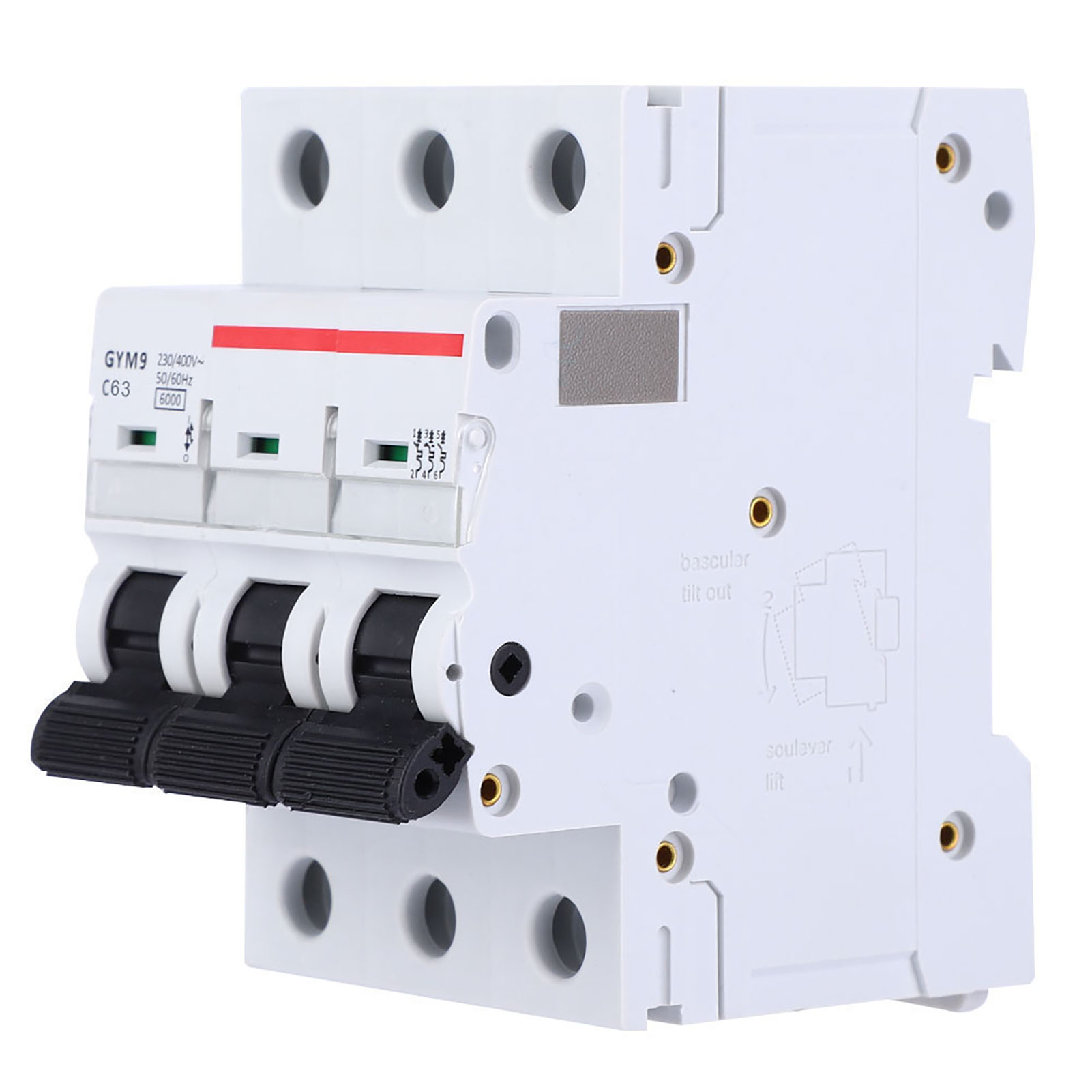 Gym9‑c65 Leitungsschutzschalter 3p 230/400vac 50/60hz Ip20 Fehlerstromschutzschalter