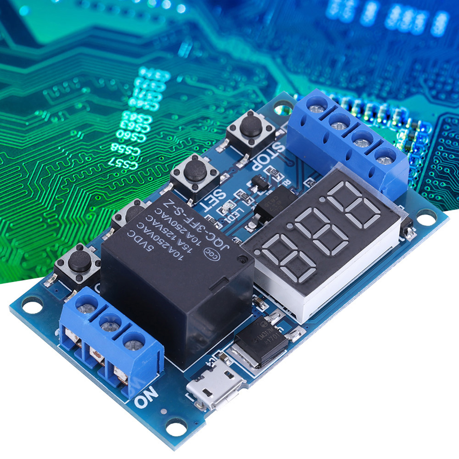 Dc 6v30v Triggerverzögerungs-ein/aus-zyklus-timer-relais-schaltmodul Mit Digitaler Led-anzeige, Micro-usb 5v