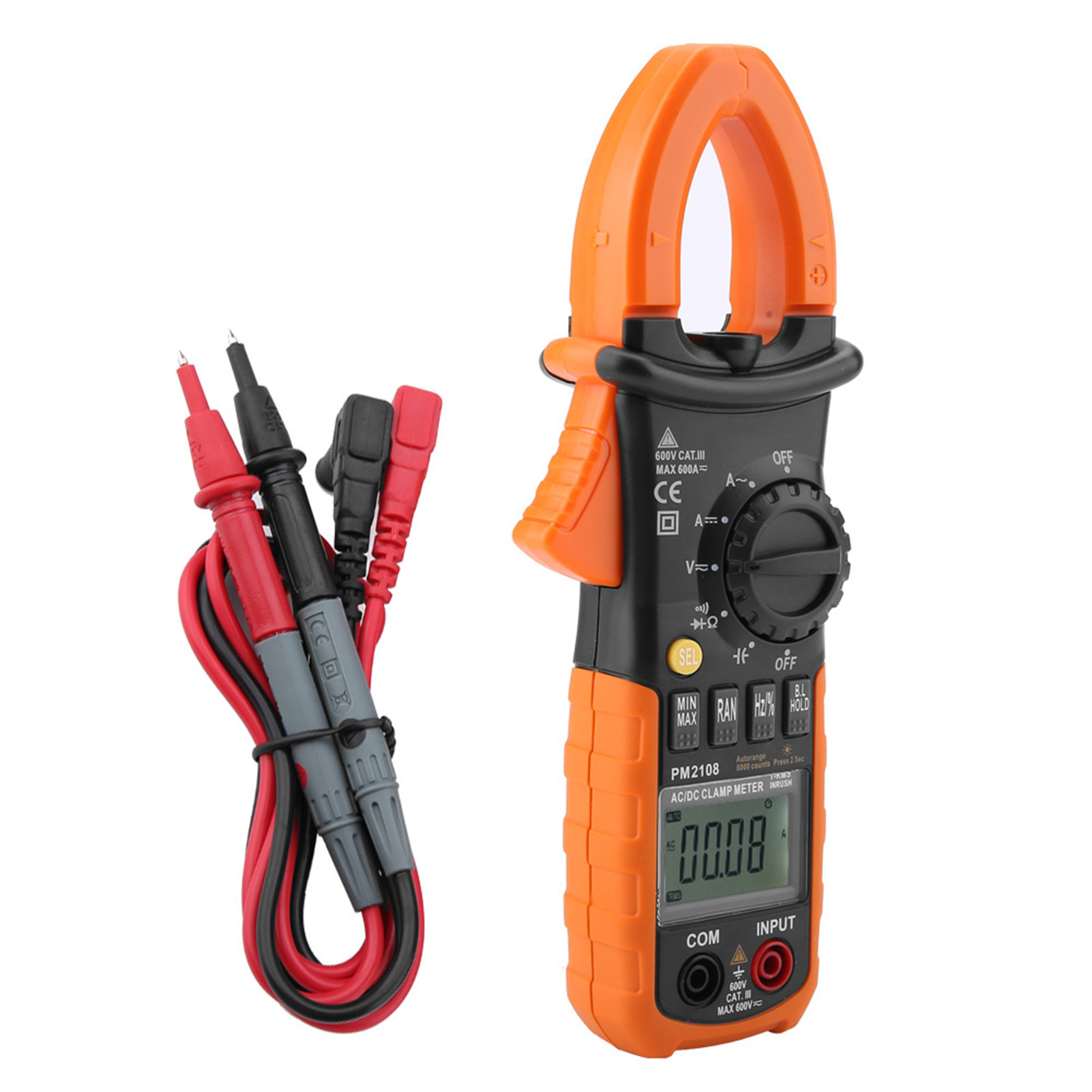 Peakmeter Pm2108 Tragbares Digitales Ac/dc-zangenmessgerät Multimeter Strom Spannung Widerstand Tester