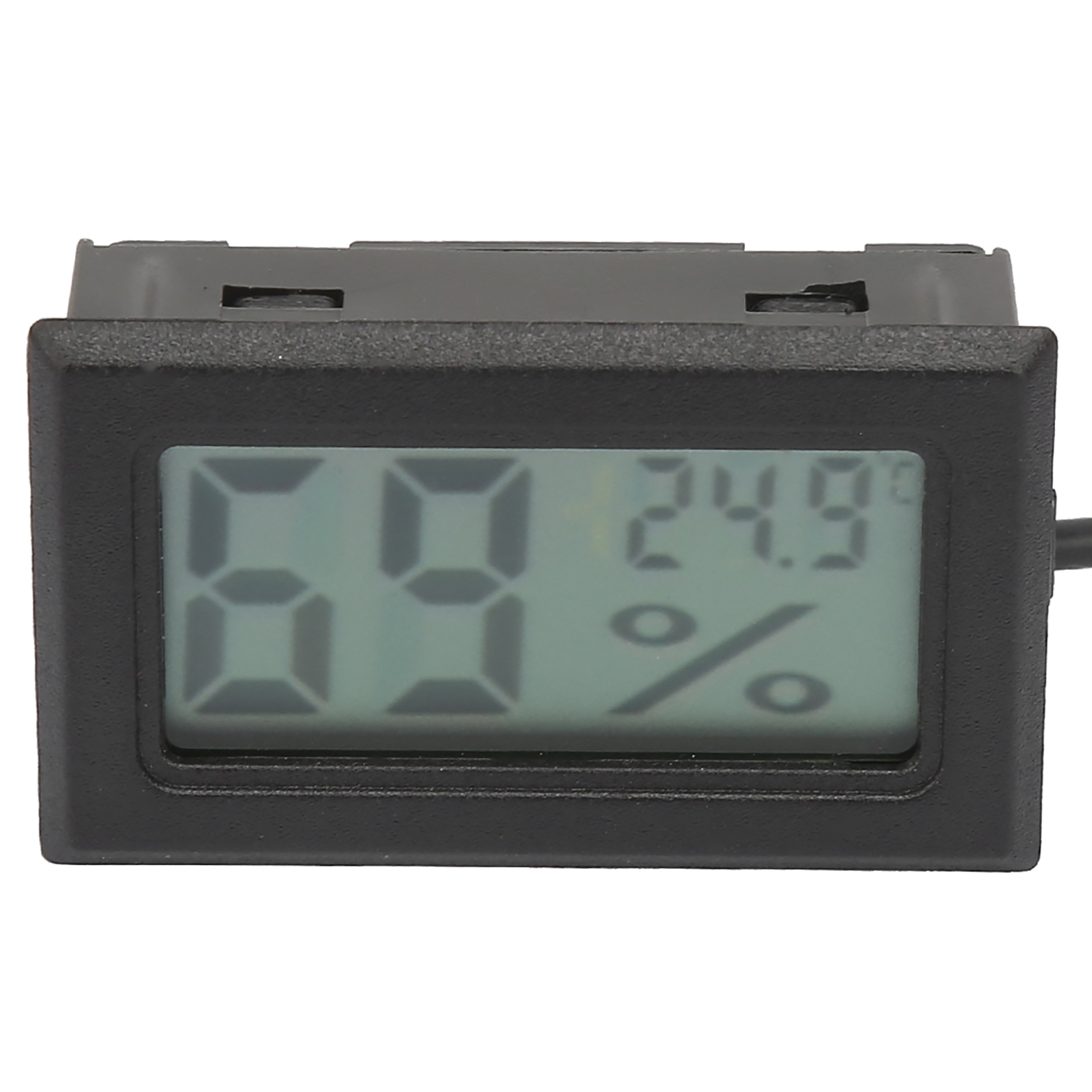 Quadratisches Digitales Temperatur- Und Feuchtigkeitsthermometer/hygrometer Mit Sonde Und 1,5 M Langem Kabel (schwarz)
