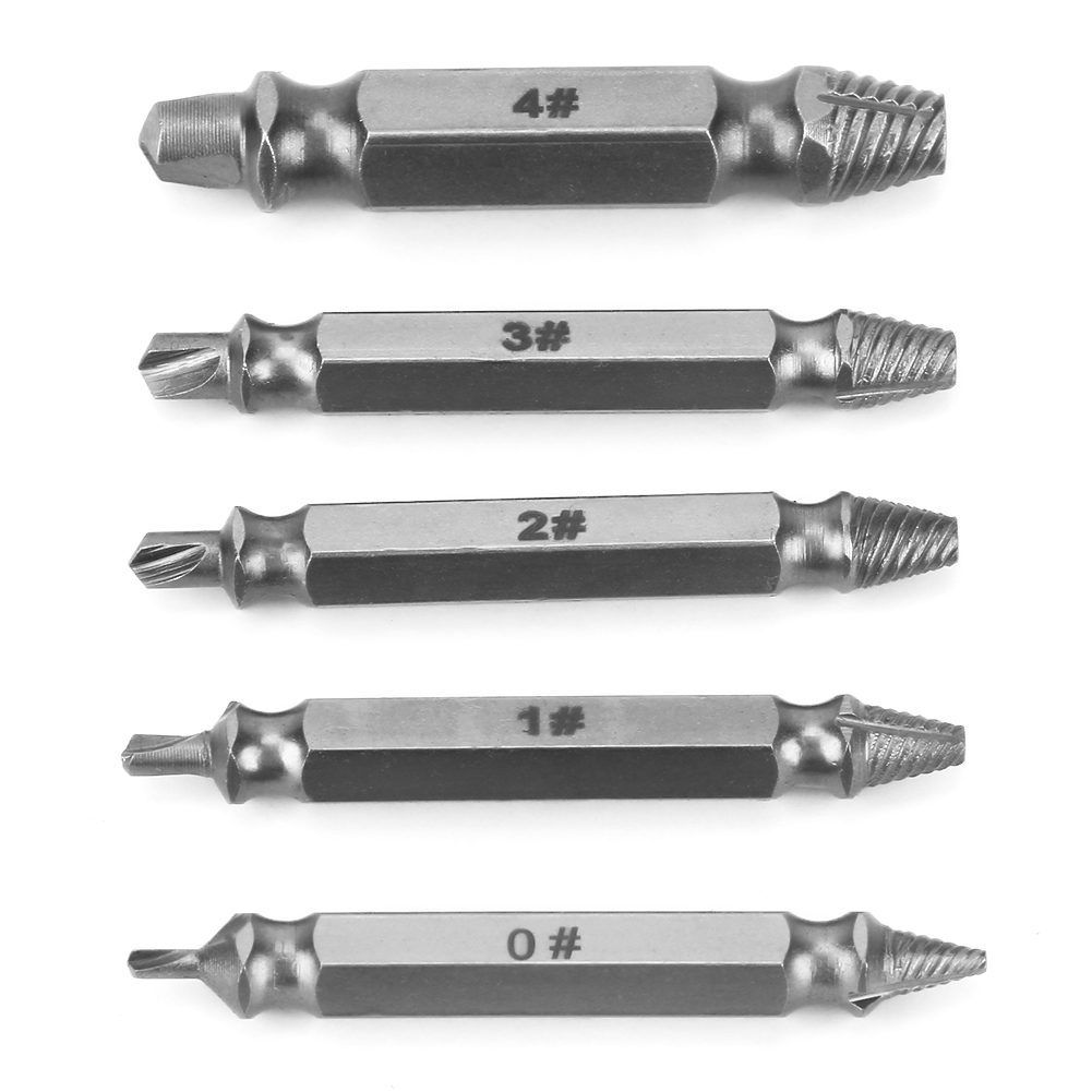 5-teiliges Set Hss-schraubenausdreher-schnellbohrer Für Beschädigte Schrauben, Doppelkopf-schraubenausdreher
