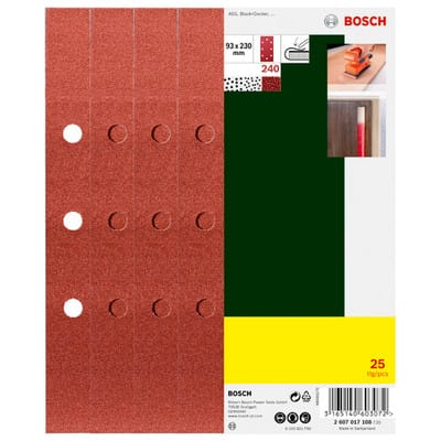 Schleifblatt-Set für Schwingschleifer, 28-tlg., gespannt, 93 x 230 mm, 240, b&d Lochung - Bosch