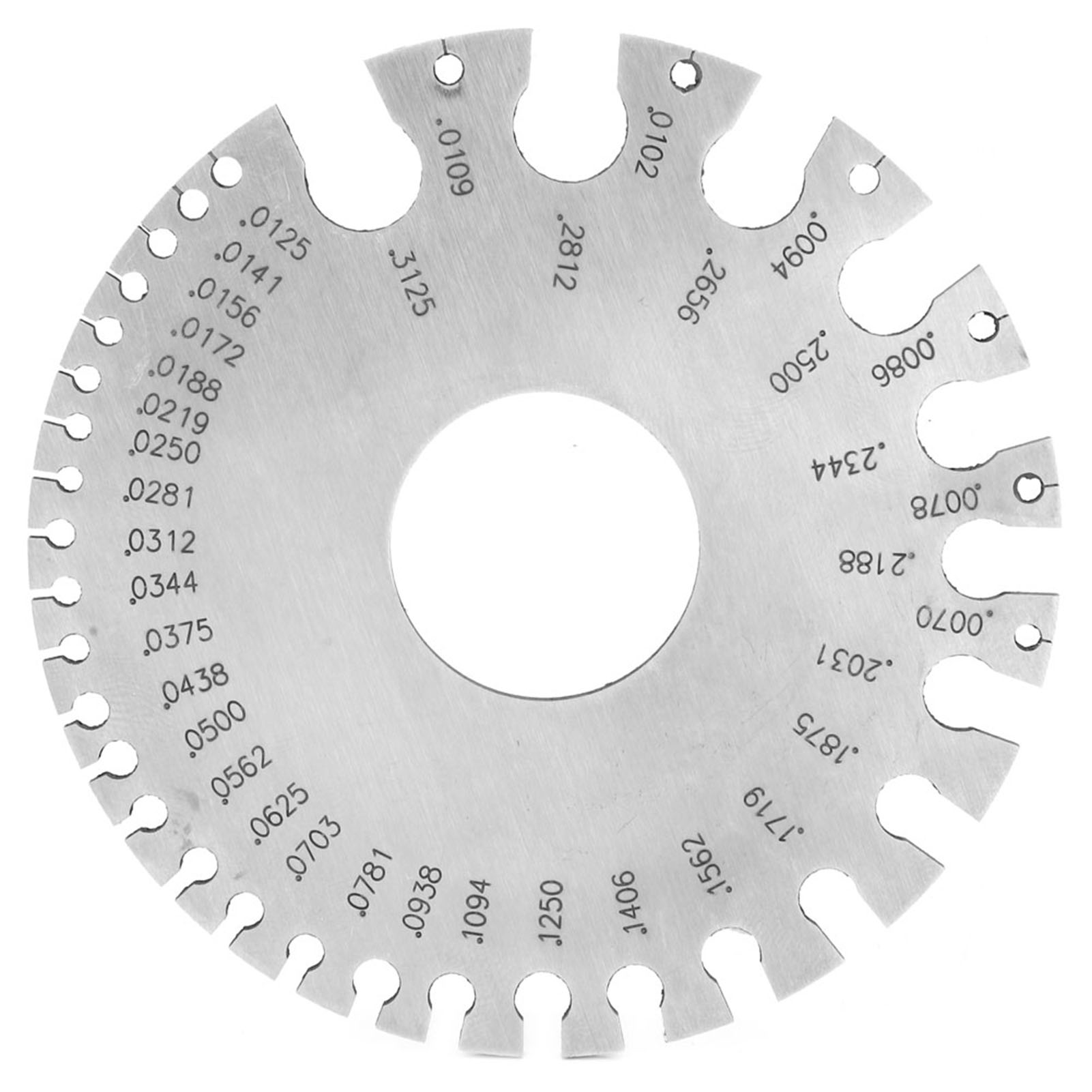 Edelstahl-drahtstärkenmesser 0-36 (0,3125"-0,007")