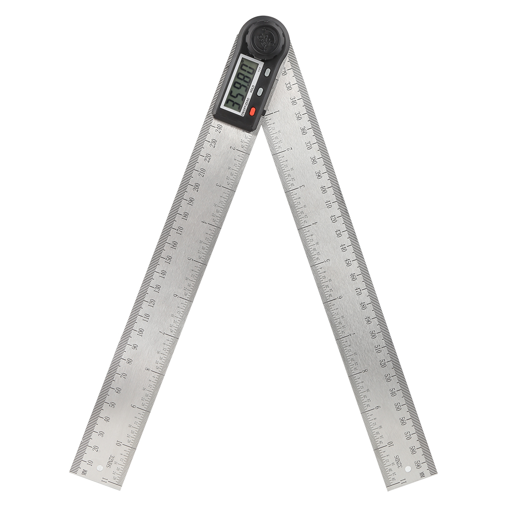 Elektronischer 2-in-1-winkelmesser Mit Digitaler Anzeige, 0-360°-holzbearbeitungslineal, Multifunktions-winkelmesser (300 Mm)