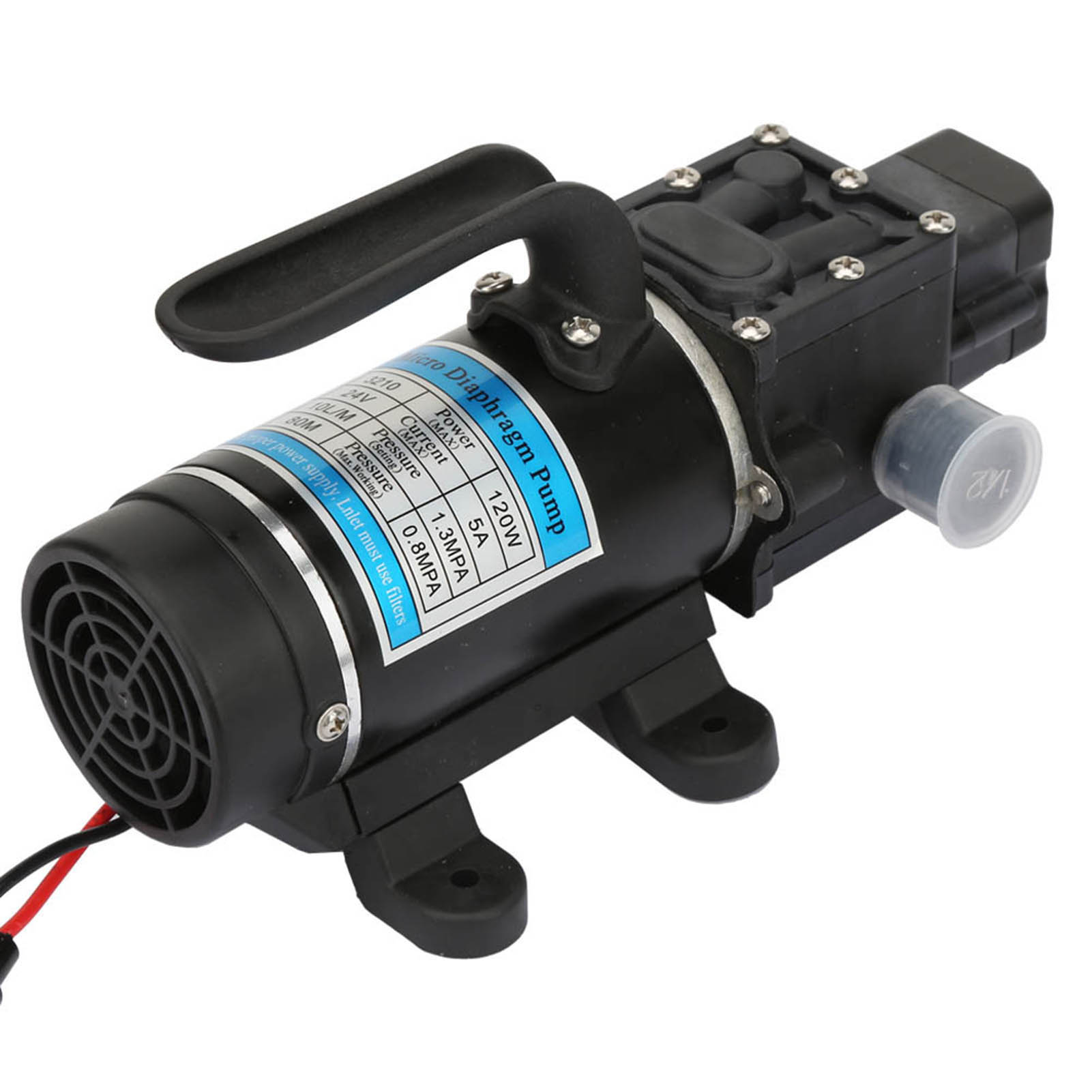 120-w-elektrowasserpumpe, 10 L/min, Selbstansaugende Membranpumpe Für Hochdruckreiniger, 24 V/5 A