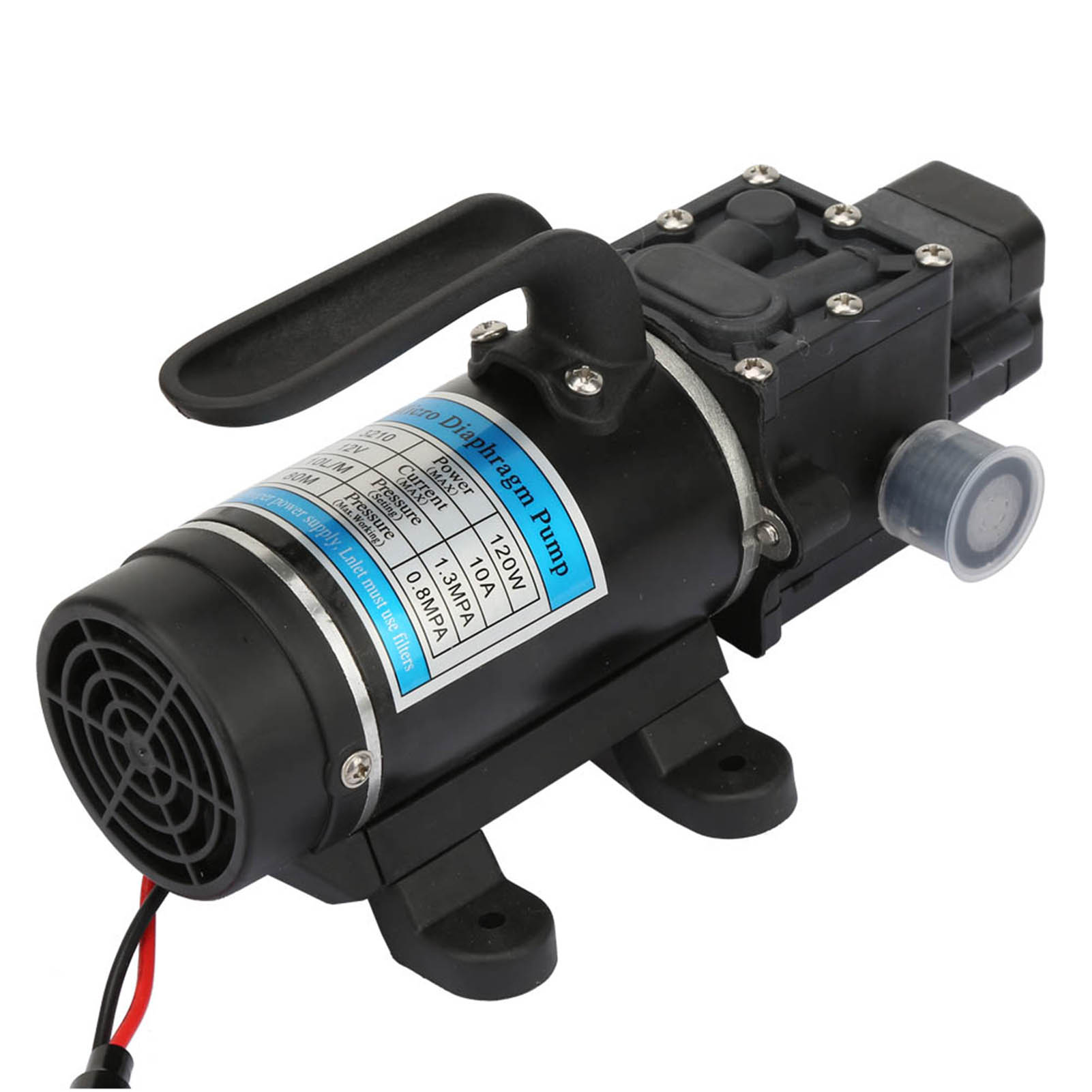 120-w-elektrowasserpumpe, 10 L/min, Selbstansaugende Membranpumpe Für Hochdruckreiniger, 12 V/10 A