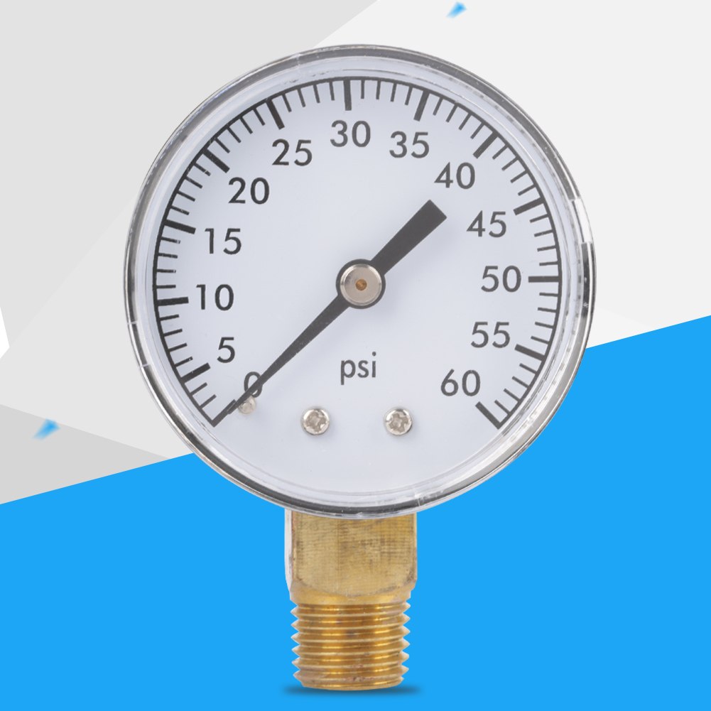 Manometer Für Wasser, Luft Und Öl (0–60 Psi), Zifferblatt, Sockelanschluss Npt 1/4
