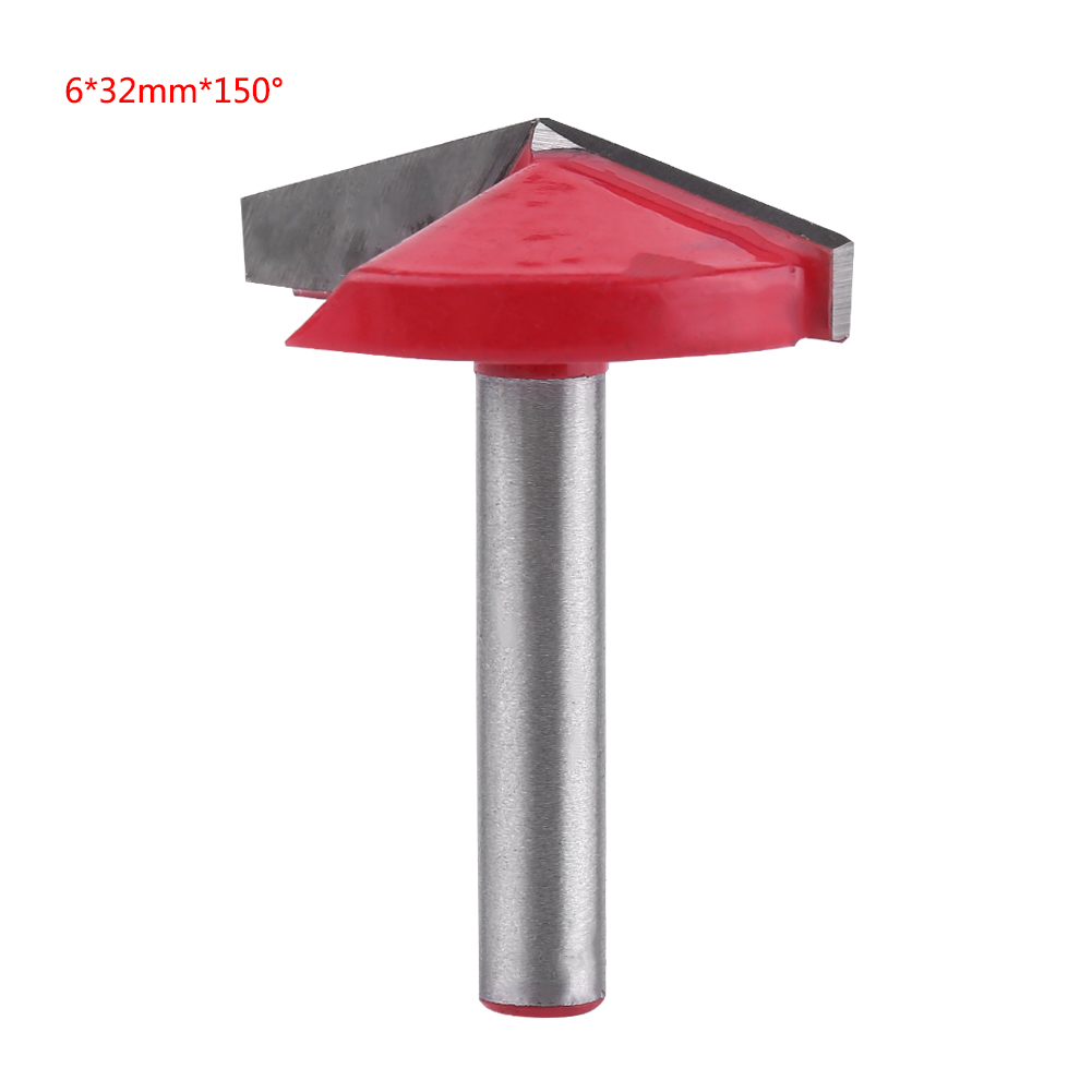 Cnc-fräser Aus Wolframstahl Für Holzbearbeitung Mit Hoher Schärfe, V-nut-schneidwerkzeug, 6 Mm Schaft (6 X 32 Mm X 150°)