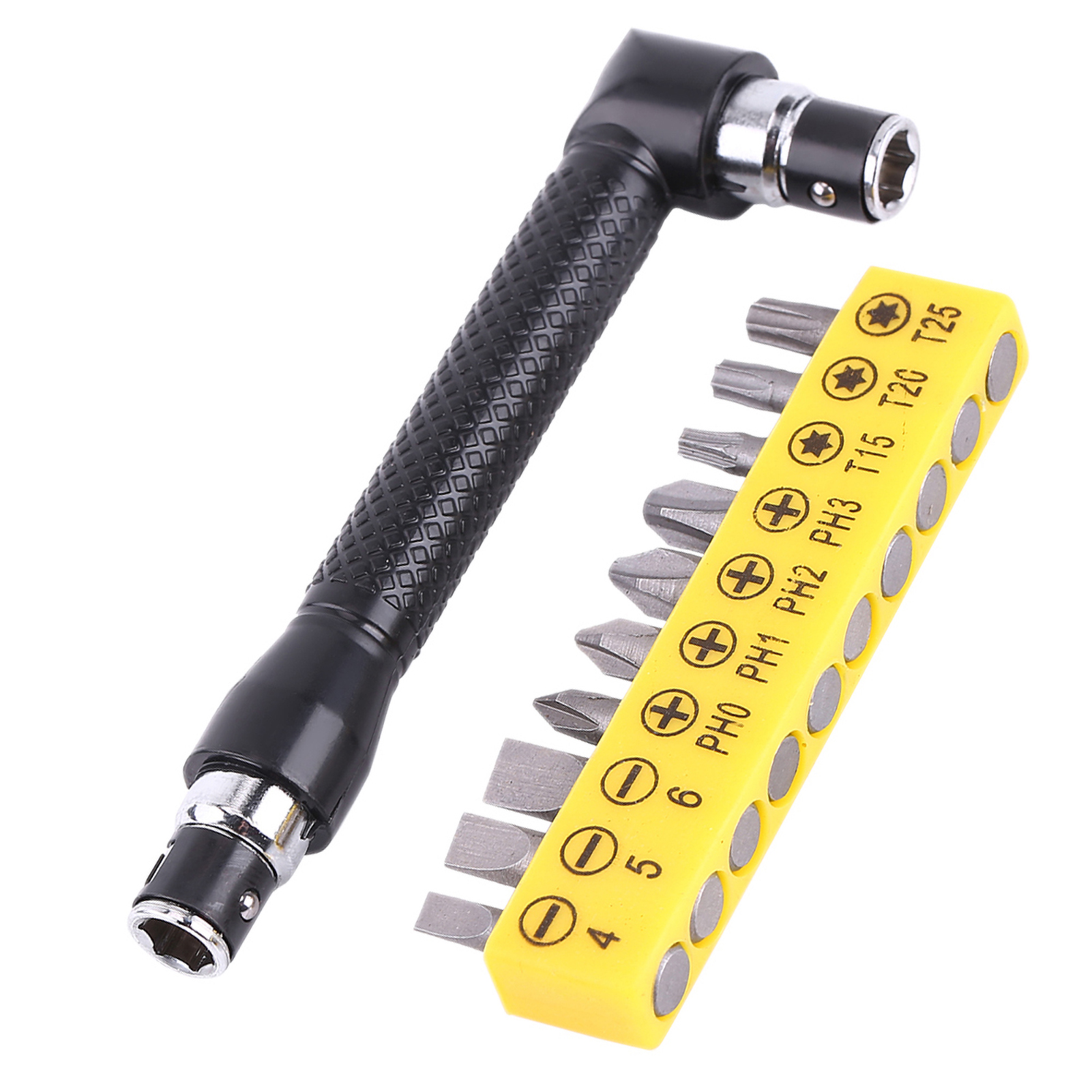 L-förmiger 1/4-zoll-sechskant-steckschlüssel Mit Doppelkopf Und Verschiedenen Schraubendreherbits (handwerkzeug)