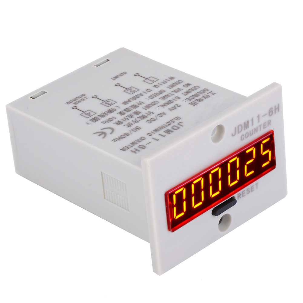 Jdm11-6h Spannungszähler Ohne Spannung, 6-stellige Elektronische Led-digitalanzeige, Zählerrelais, Ac/dc 24 V