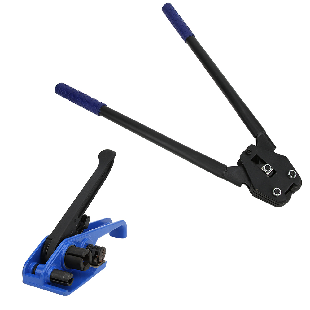 Pp/pet-umreifungsband-spannzange, Schneidzange, Crimpzange, Verpackungszange, Umreifungswerkzeug, 16–19 Mm, Blau, 2 Stück