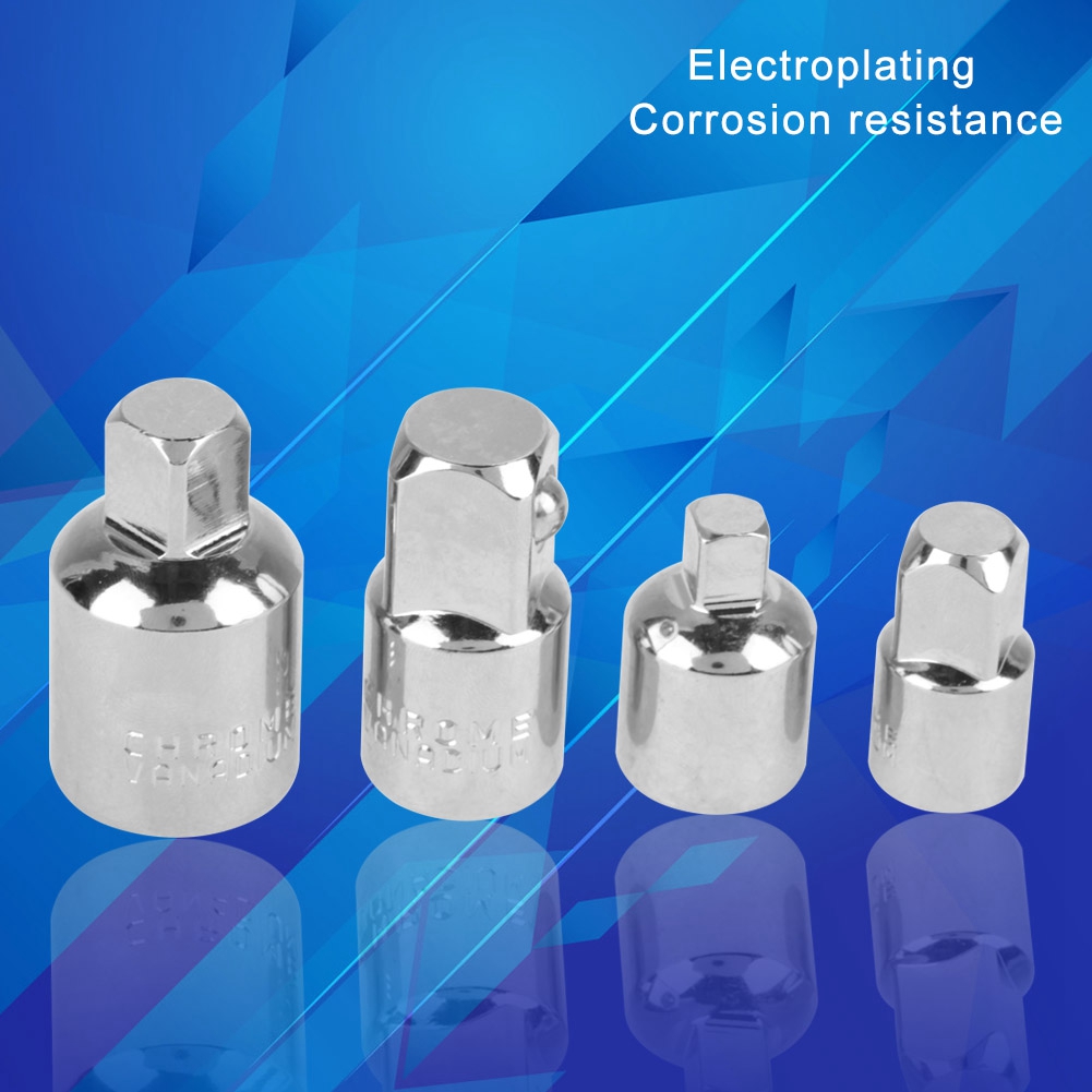 4 Stück Versilberte Reduzierstücke Aus Chrom-vanadium-stahl Für Steckschlüssel 1/2", 3/8", 1/4"-schraubenschlüsseladapter