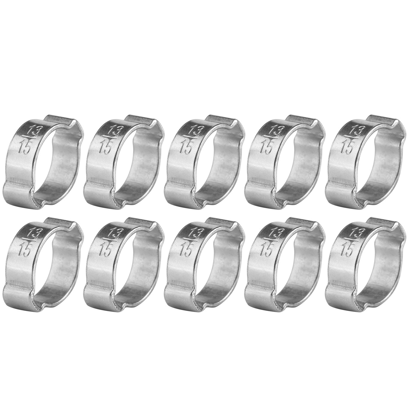 10 Stück Verzinkte, Zweiohrige Schlauchschellen Aus Eisen, 5–23 Mm, Für Kraftstoffleitungen (13–15 Mm)