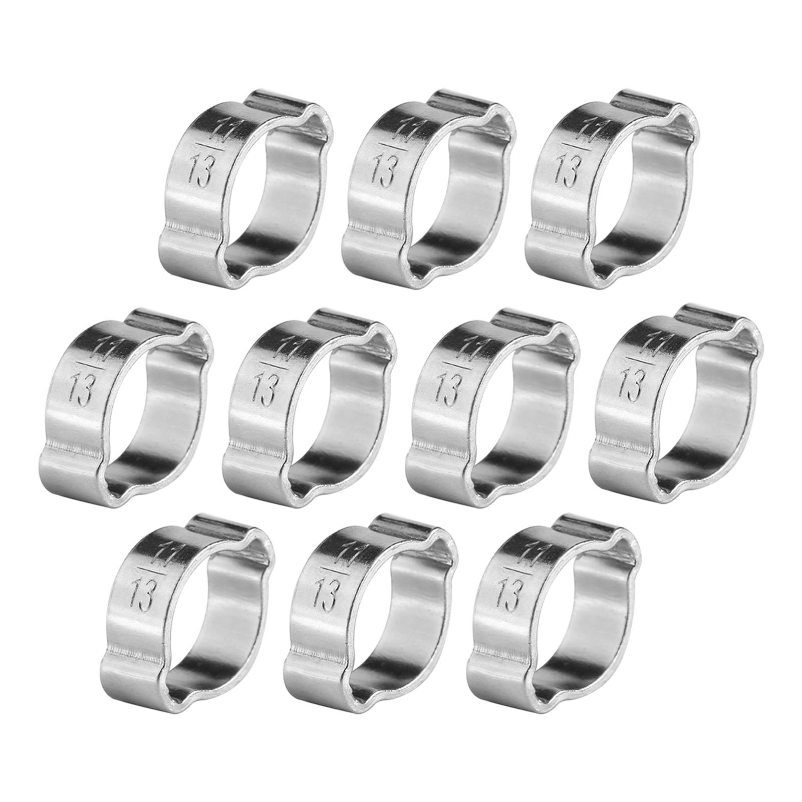 10 Stück Verzinkte, Zweiohrige Schlauchschellen Aus Eisen, 5–23 Mm, Für Kraftstoffleitungen (11–13 Mm)