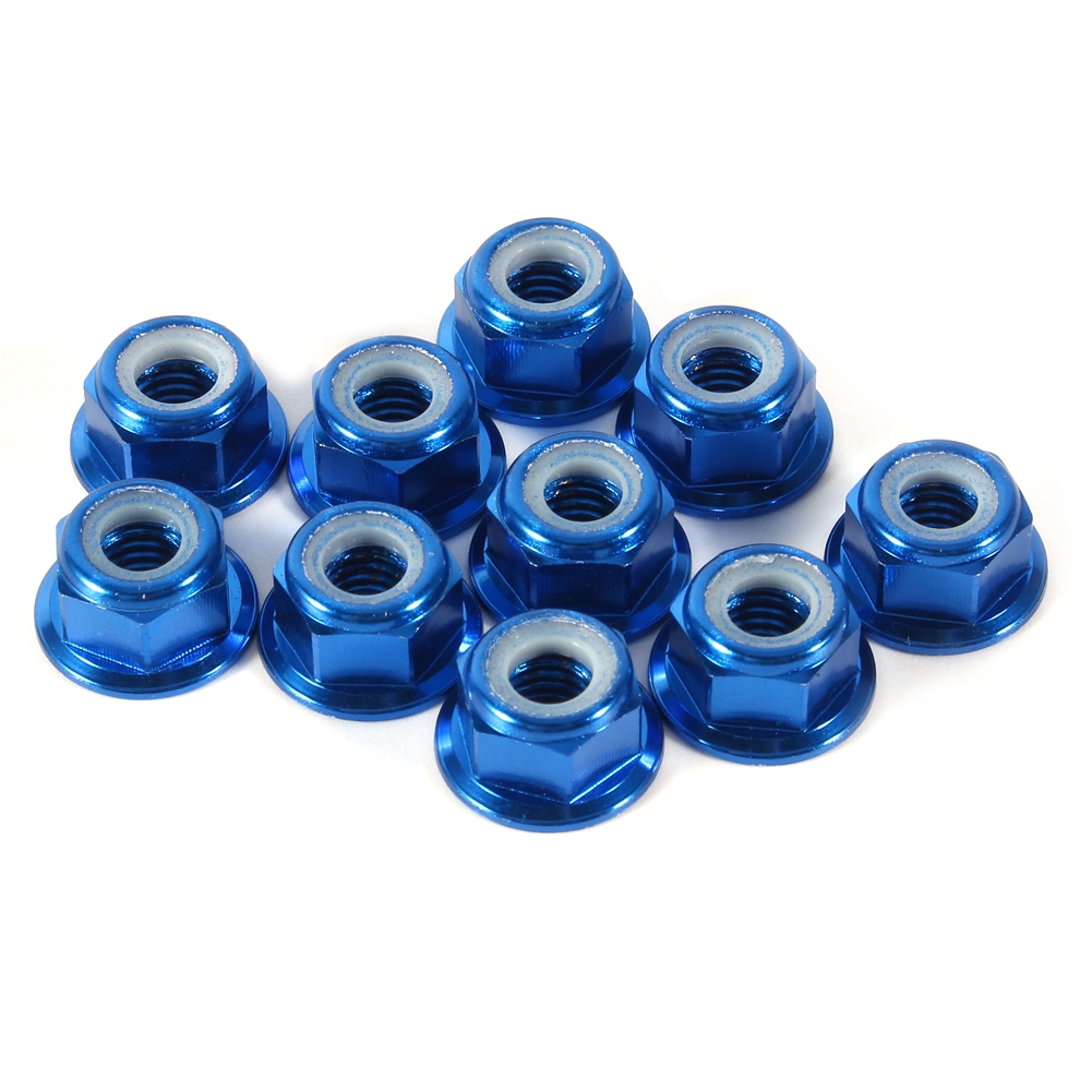 Eloxierte M5-nylon-einsatz-sicherungsmuttern, Sechskant-sicherungsmuttern Aus Aluminiumlegierung, 10er-set, Königsblau