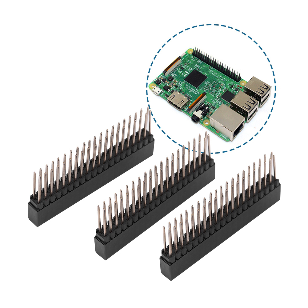 3 Stück 2 X 20-polige, Extra Hohe Zweireihige Buchsenleisten Mit 2,54 Mm Rastermaß Für Raspberry Pi