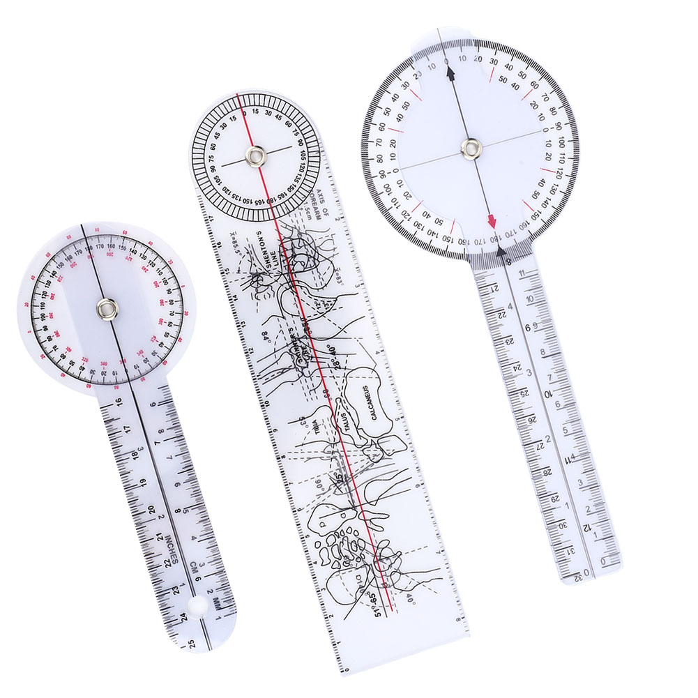 3 Stück 6/8/10 Zoll 360 Grad Winkelmesser Medizinisches Lineal Wirbelsäulengoniometer