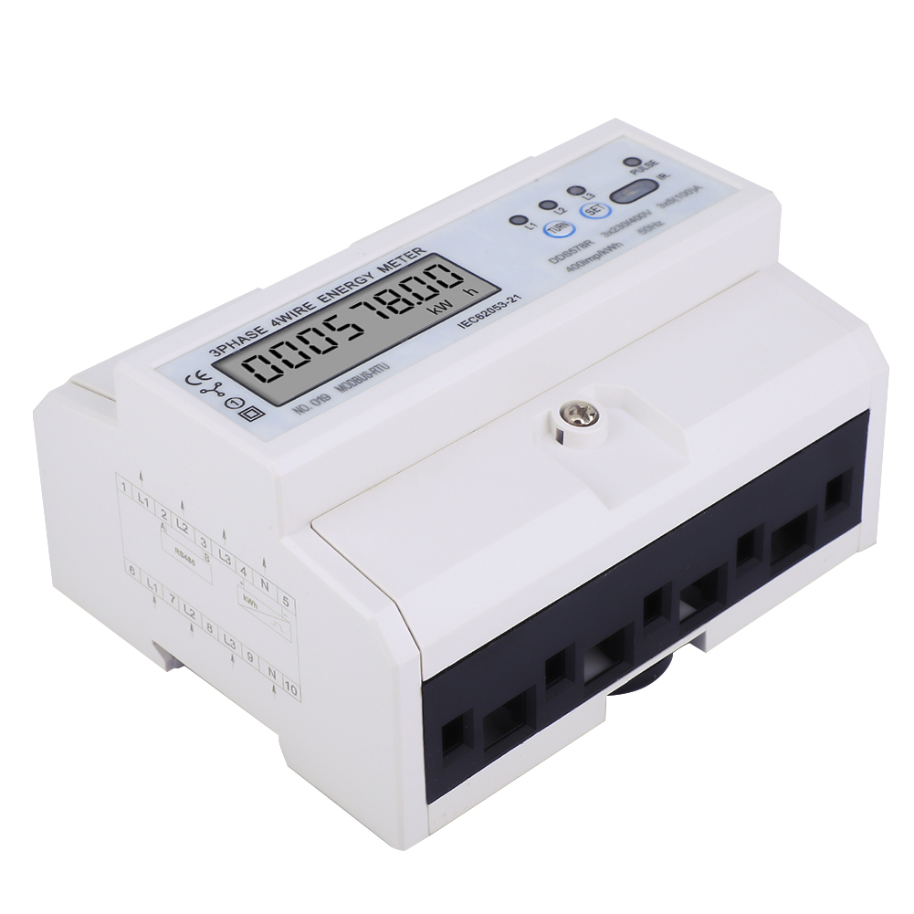 3-phasen-4-draht-digital-lcd-kwh-zähler, Din-schienen-wattmeter, Elektrischer Energiezähler Mit Rs485