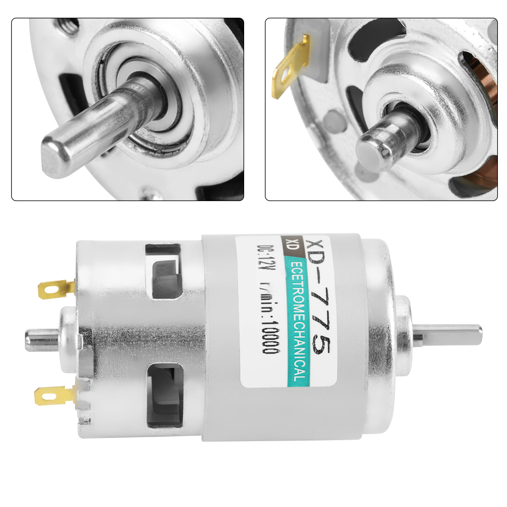 Xd-775 12v Hochgeschwindigkeits-gleichstrommotor Mit Geringem Geräuschpegel Und Doppeltem Kugellager (12v 10000rpm)