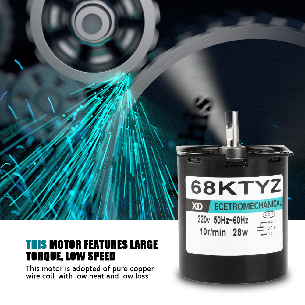 Ac220v 28w Miniatur-permanentmagnet-synchronmotor Cw/ccw (10 U/min)