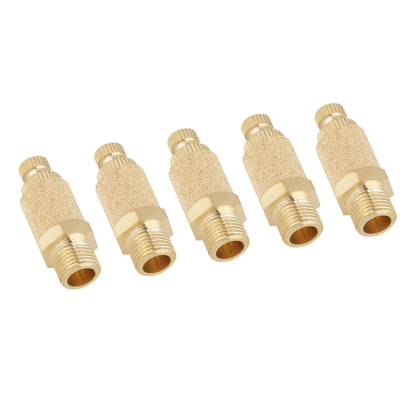 5-teiliges Set Pneumatischer Schalldämpfer Aus Messing Mit Luftstrom- Und Geschwindigkeitsregelung, 1/8 Bsp-ventil