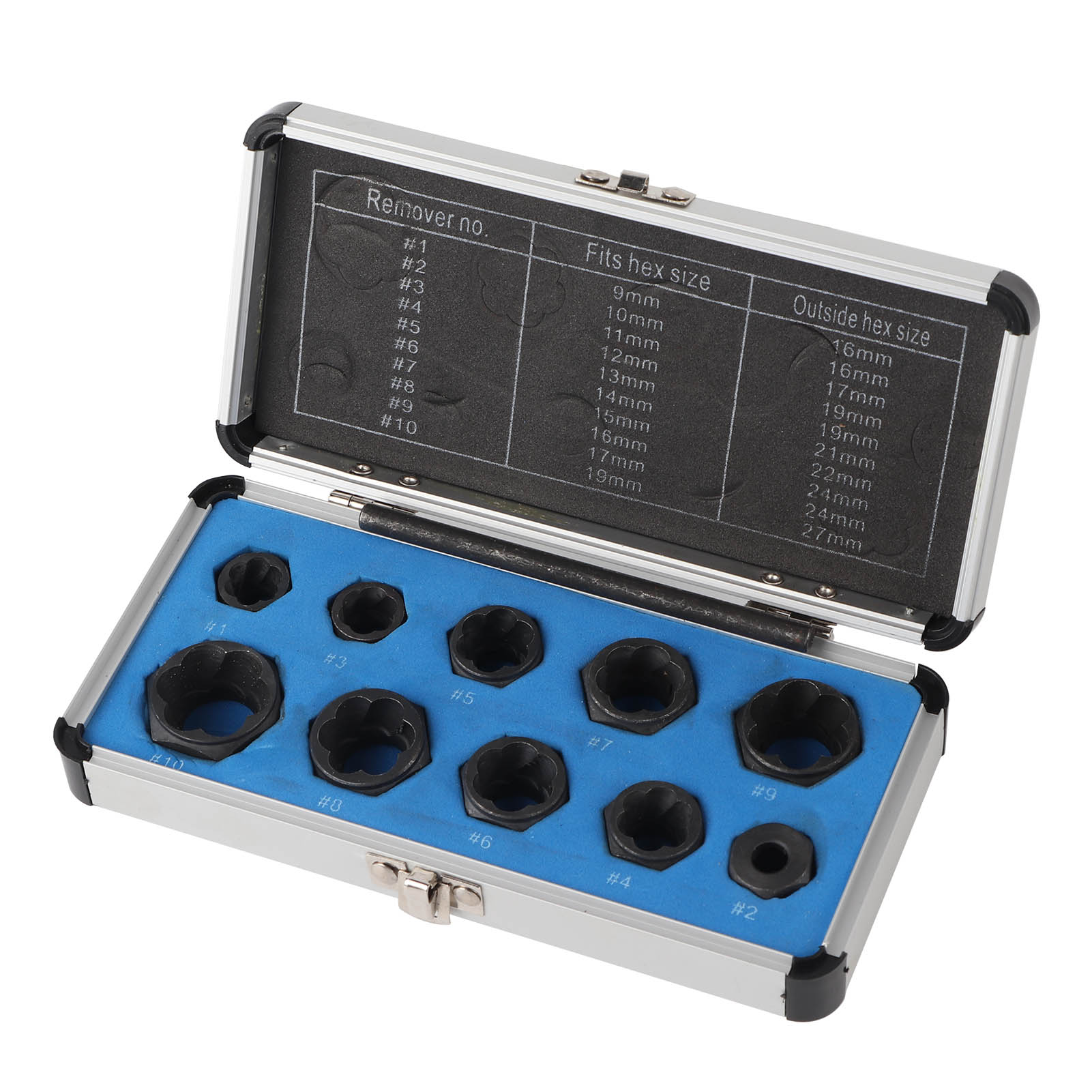 11-teiliges Set 9-19 Mm Beschädigte Muttern- Und Schraubenausdreher Mit Verriegelungsnuss