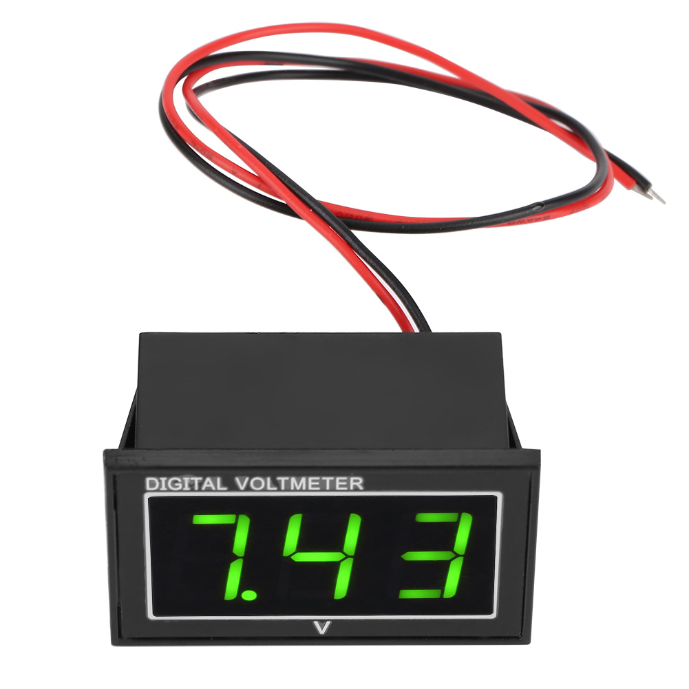 1 Stück Digitales 0,56″ Led-display Wasserdichtes Voltmeter Dc-spannungsmessgerät (5-130v, Grün)