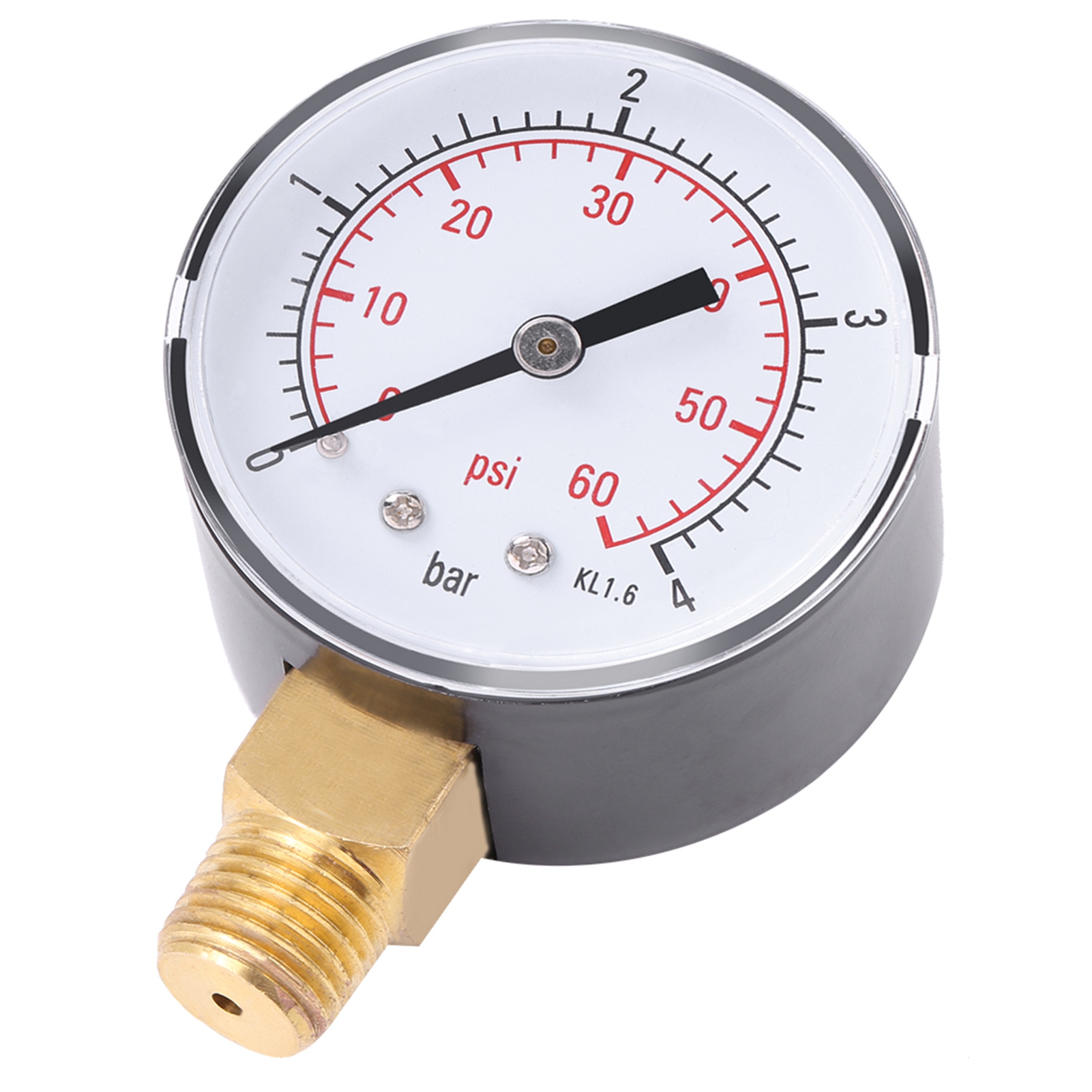 1 Stück Mini-manometer Für Kraftstoff, Luft, Öl Oder Wasser 0–4 Bar / 0–60 Psi Npt