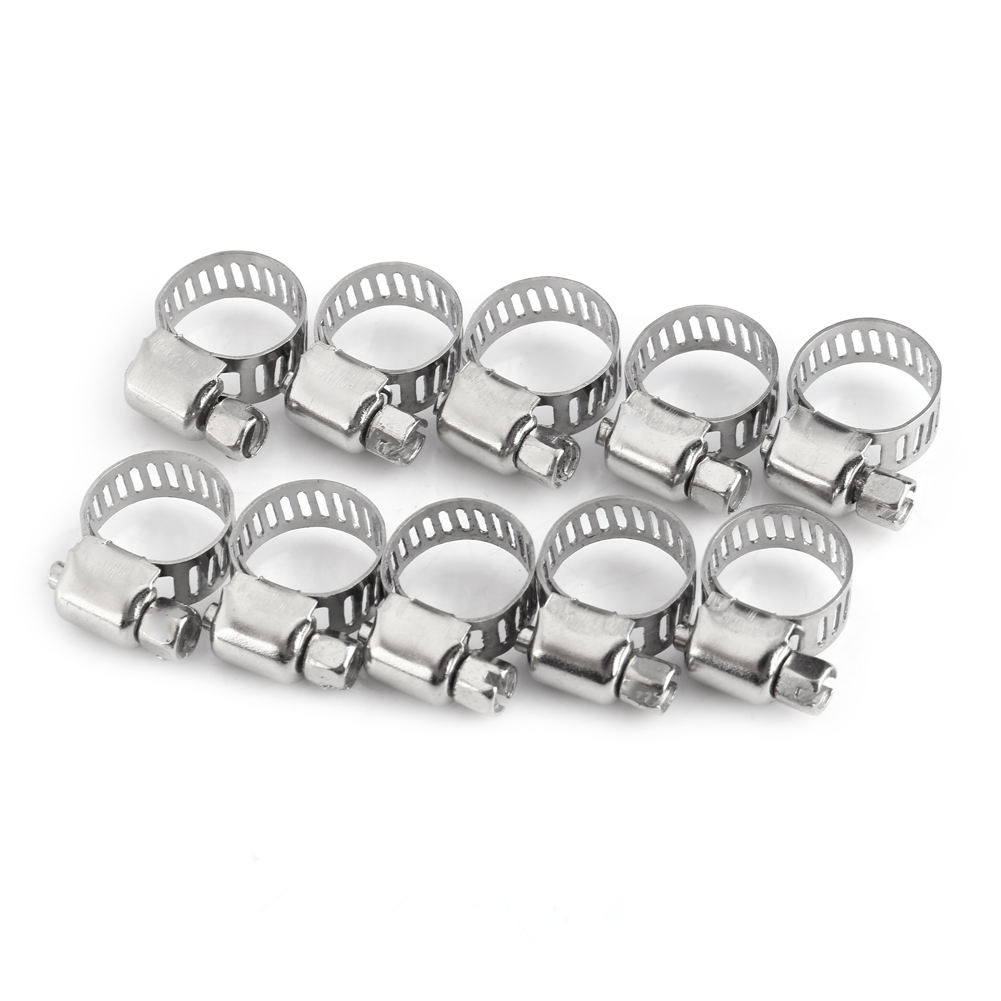 Schlauchschellen Mit Schneckengetriebe, Edelstahl, Wasserrohrklemme (8 Mm-12 Mm)