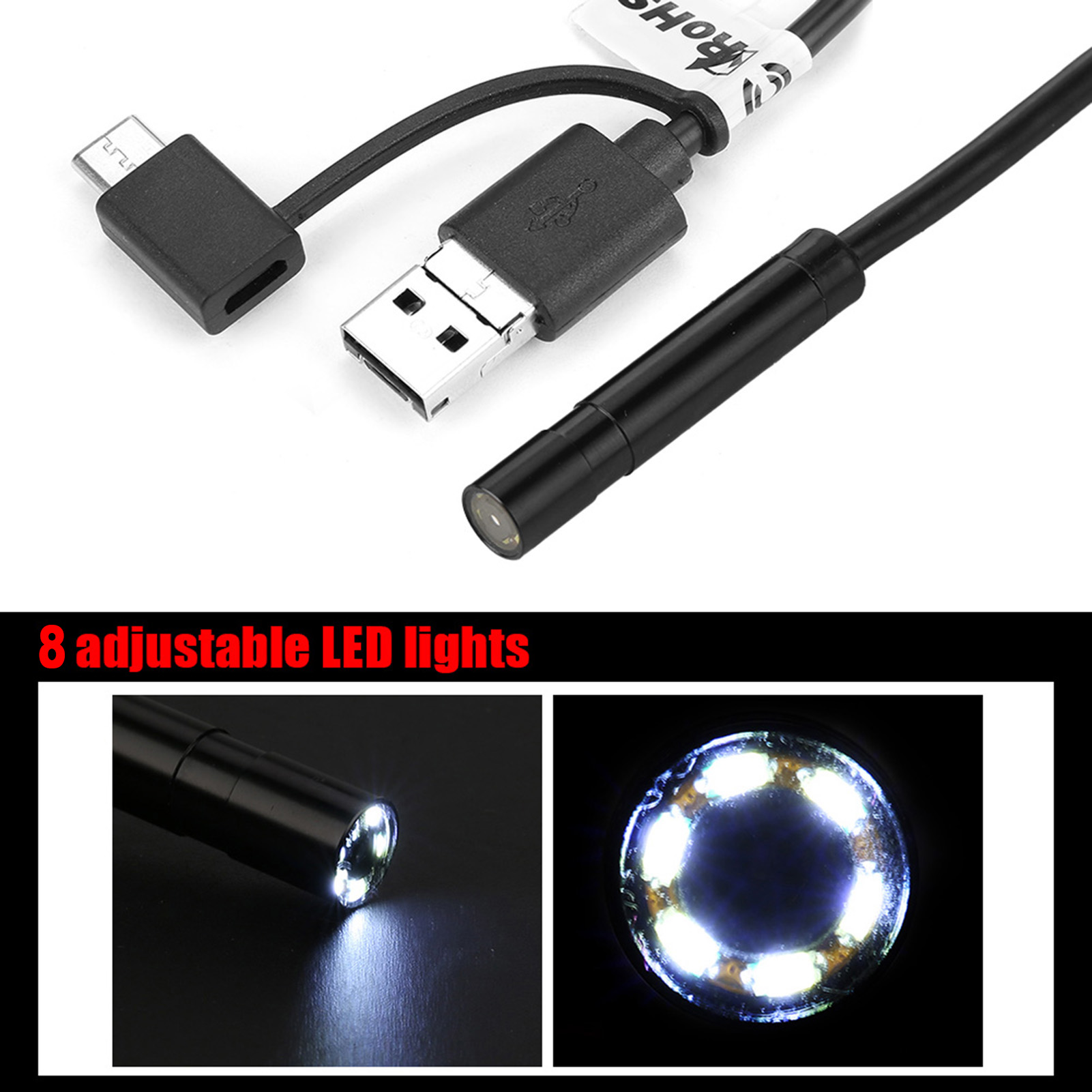 1 Stück Schwarzes 15-meter-usb-endoskop Mit Wasserdichter 2-megapixel-kamera Für Die Inspektion Von Rohrleitungen Und Fahrzeugen
