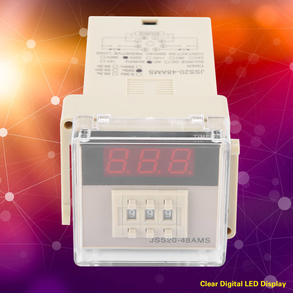 Jss20-48ams Einschaltverzögerungs-timer-relais Mit Digitalanzeige 1-999s Ac 220v