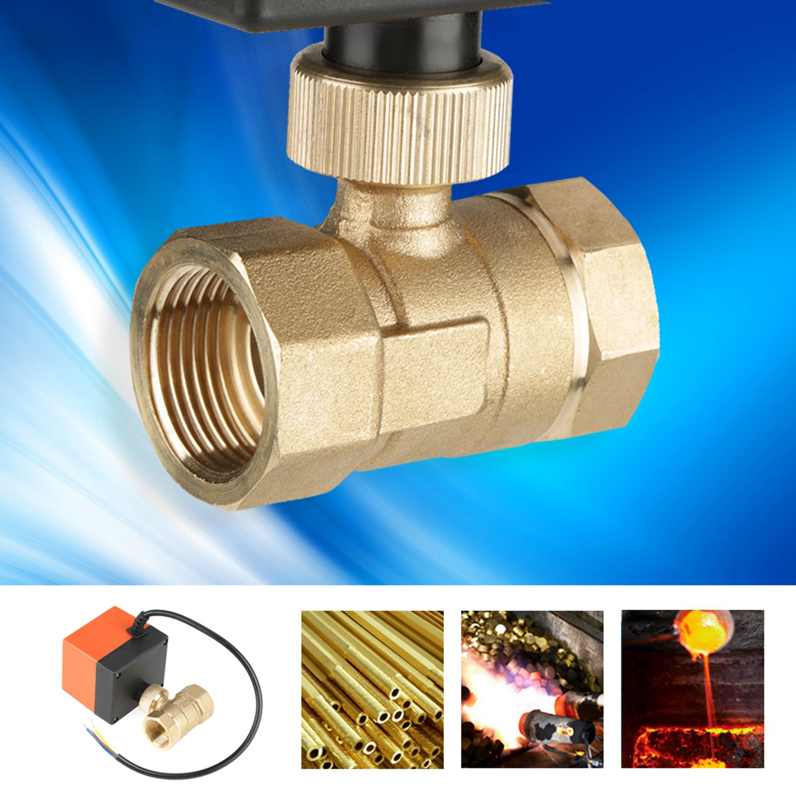 Ac 220v G3/4" Dn20 2-wege-kugelhahn Mit Motorisiertem Stellantrieb Aus Messing Für Klimaanlagen