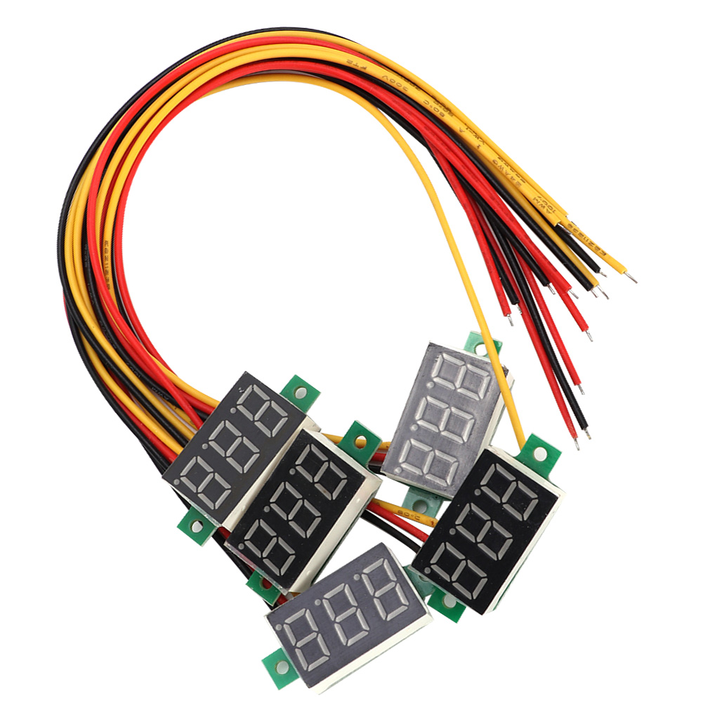 5 Stück Blaue 0,36-zoll-digital-voltmeter Mit Dreiadriger Led-spannungsanzeige