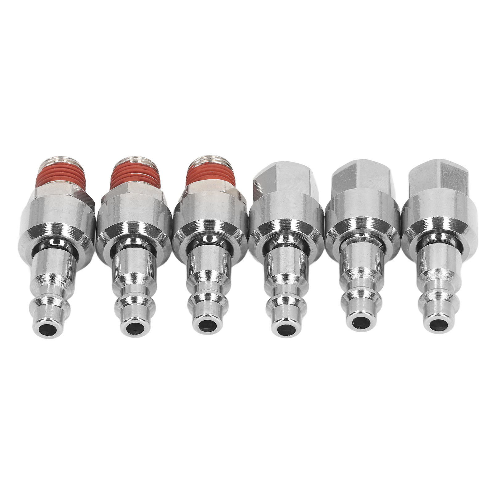 6 Stück Druckluftschlauchverschraubungen 1/4 Zoll Npt 360 Grad Drehbare Luftkupplung Edelstahl Schnellanschlussstecker