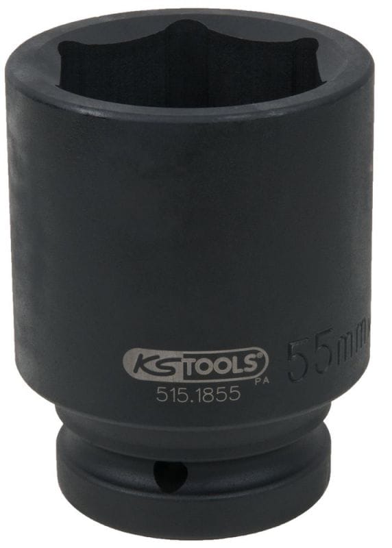 1' Sechskant-Kraft-Stecknuss, lang, 55mm