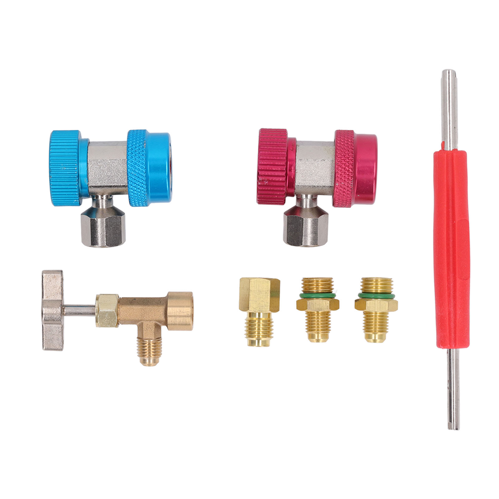 R134a Adapter-kit Tankhahn-schnellkupplung Doppelkopf-ventilentferner Für Die Installation In Kfz-klimaanlagen