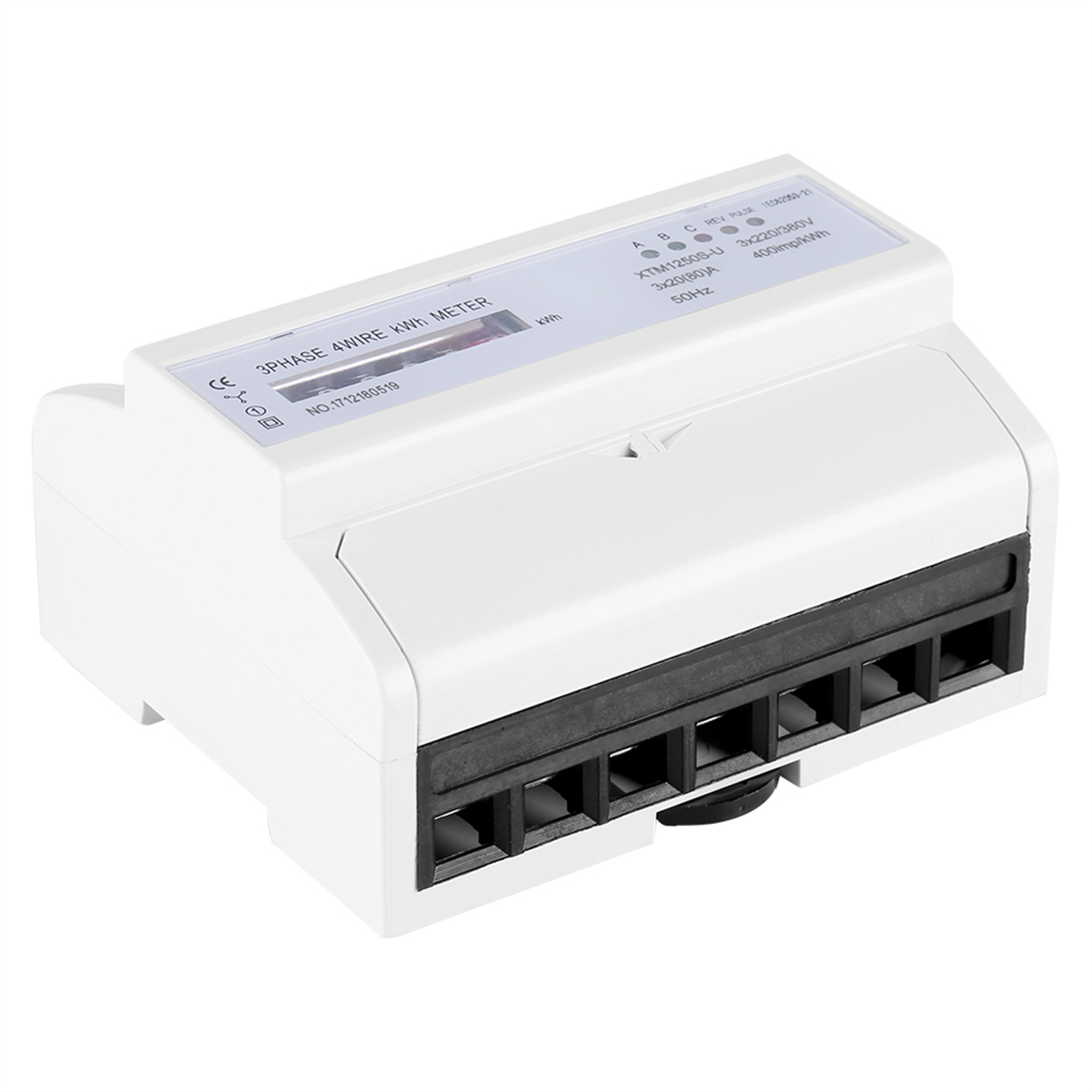 Digitaler 3-phasen-4-leiter-din-schienen-stromzähler 20(80)a Elektronischer Kwh-zähler