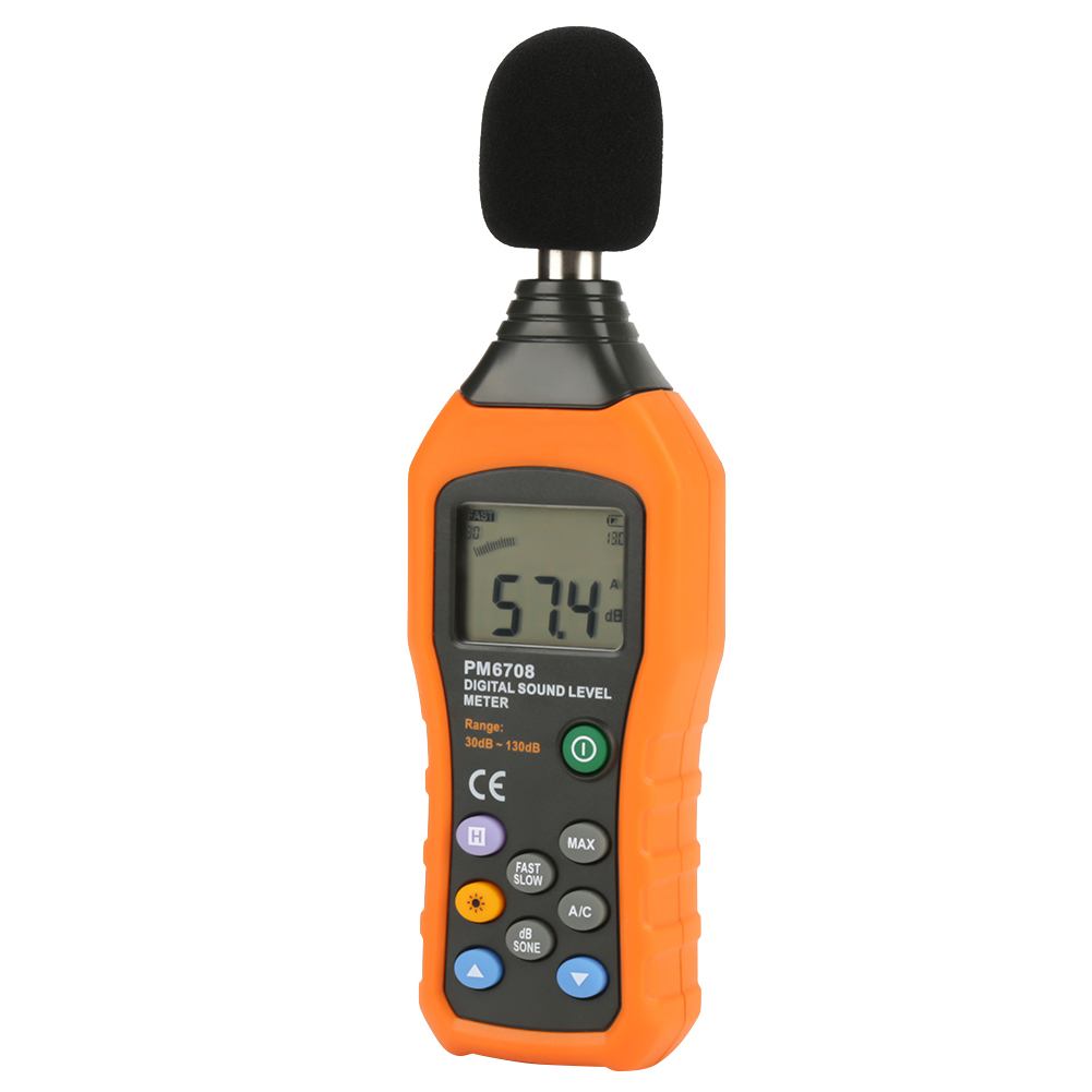 Peakmeter Pm6708 Lcd Digital Audio Dezibel Schallpegelmesser Tester 30-130db