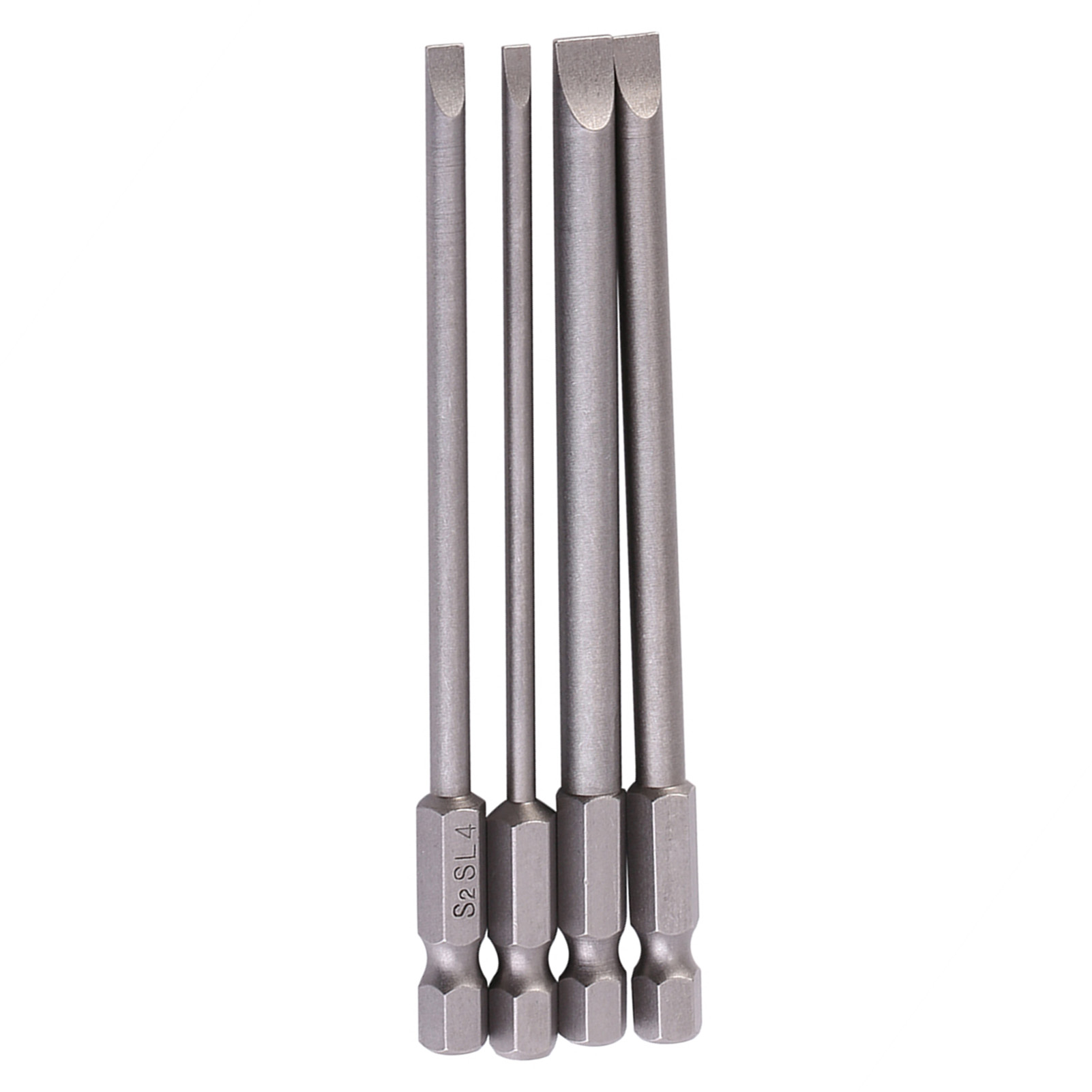 4 Stück 100 Mm S2-legierungsstahl 1/4"-sechskantschaft 3 Mm–6 Mm Magnetische Schlitzschraubendreherbits