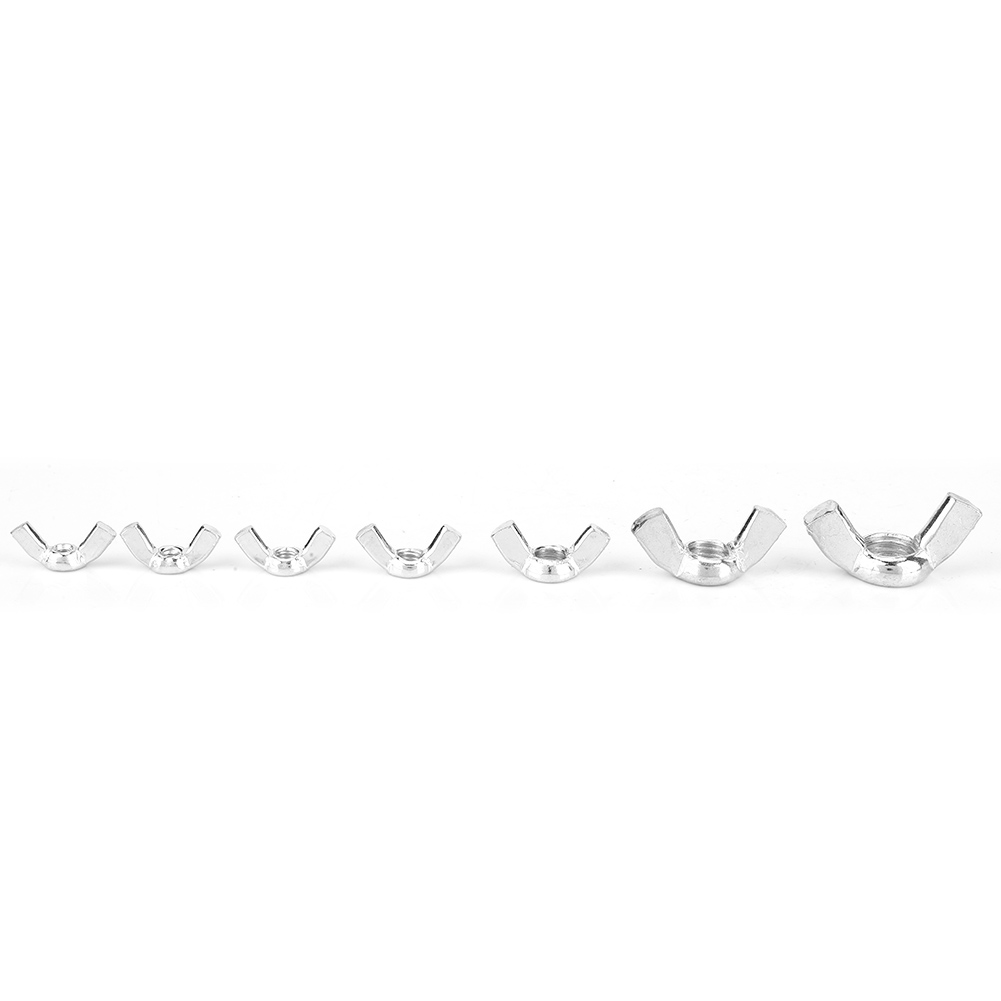 100 Stück Flügelmuttern M3/m4/m5/m6/m8/m10/m12, Verzinkter Kohlenstoffstahl, Befestigungswerkzeug