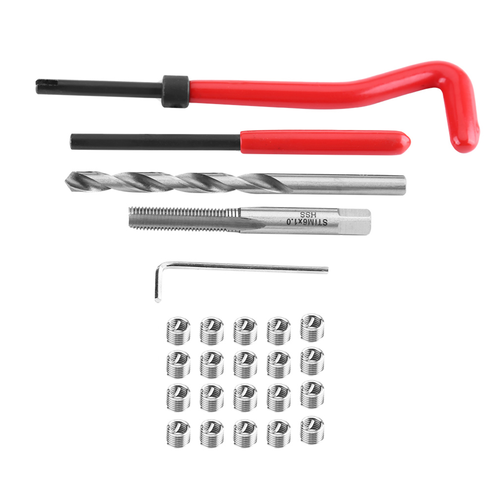 25-teiliges Gewindereparatur-einsatzset, Kompatibles Handwerkzeugset Für Autoreparaturen M6 X 1,0 X 8,0 Mm