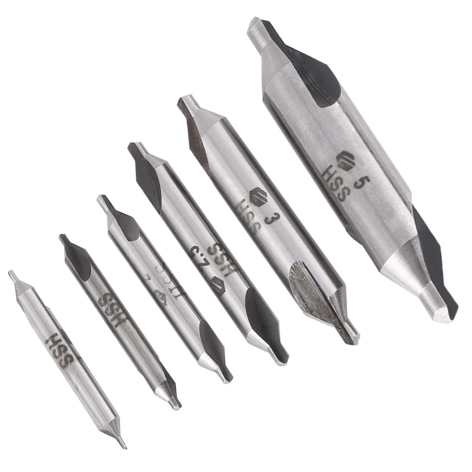 6-teiliges 1/1,5/2/2,5/3/5 Mm 60° Hss Zentrierbohrer-set